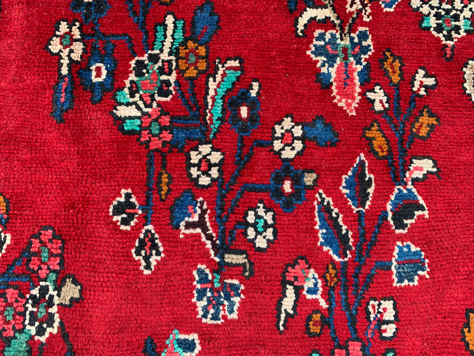 11'11" x 8'4" Hand-Knotted Persian Wool Rug – Red, Navy & Ivory Floral Medallion Design – KBHM-705