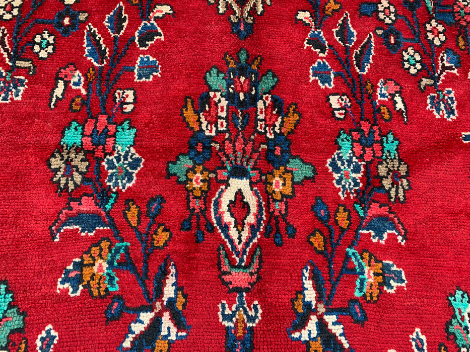 11'11" x 8'4" Hand-Knotted Persian Wool Rug – Red, Navy & Ivory Floral Medallion Design – KBHM-705