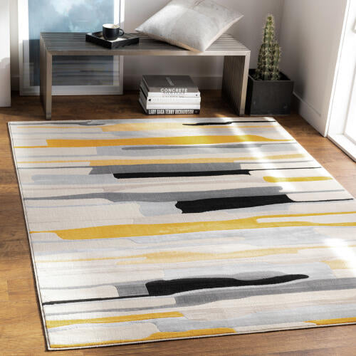 City Machine Woven Rug — Yellow / Gray Multi | CIT-2340