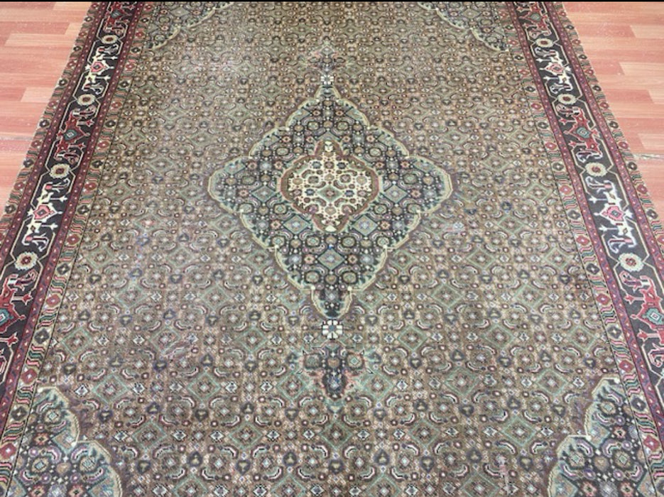 7'x10' Hand-Knotted Persian Green/Burgundy Area Rug – KB Rugs