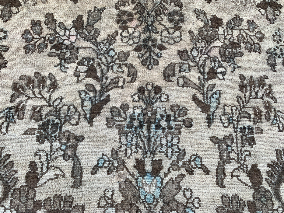 11'11" x 8'8" Hand-Knotted Persian Wool Rug – Beige, Brown & Soft Blue Floral Medallion Design – KBHM-711