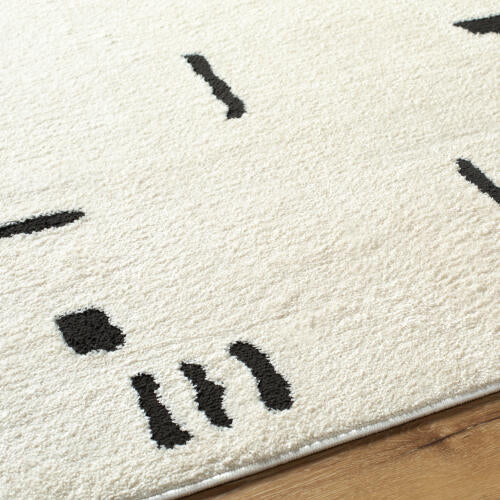 Livabliss Freud Machine Woven Rug — Ivory / Black | FEU-2333