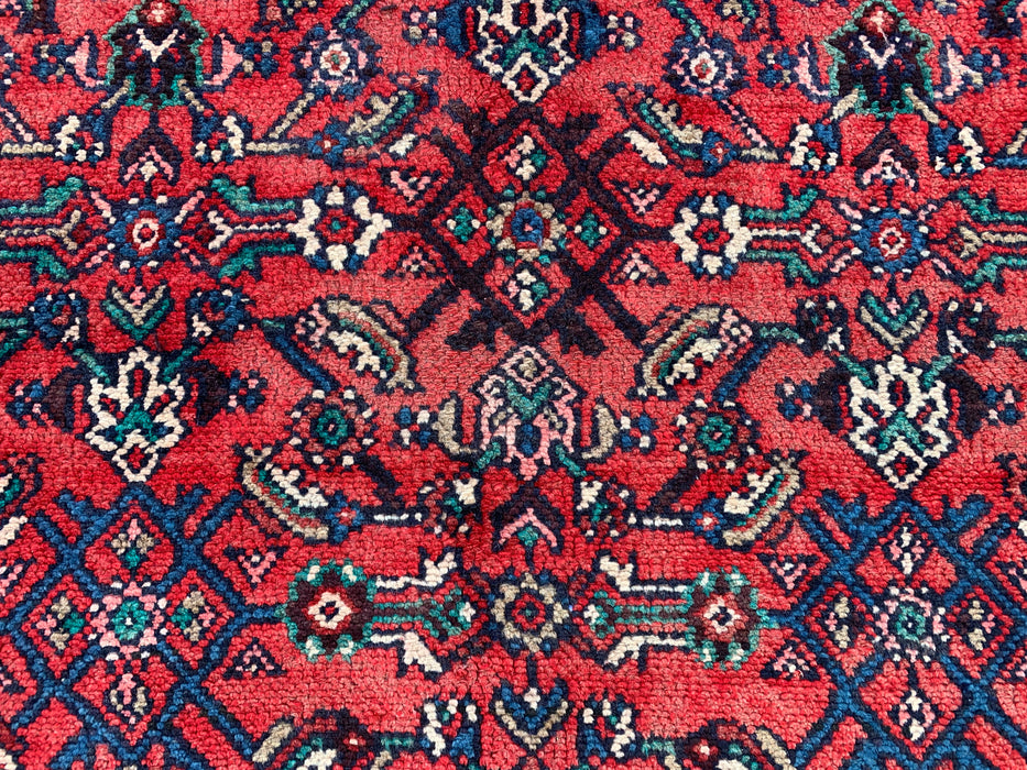 12'2" x 8'6" Hand-Knotted Persian Wool Rug – Red, Navy & Ivory Tribal Medallion Design – KBHM-727