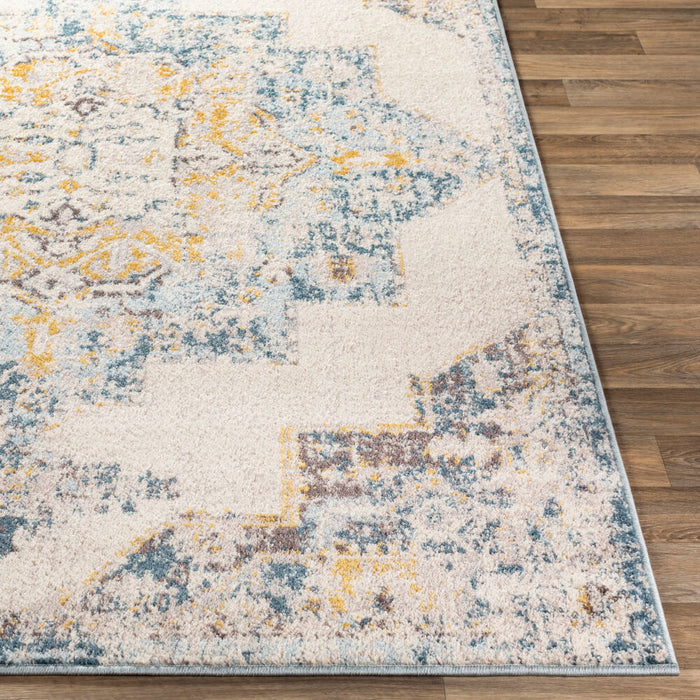 Ankara Machine Woven Rug — Ivory / Blue | AKR-2309