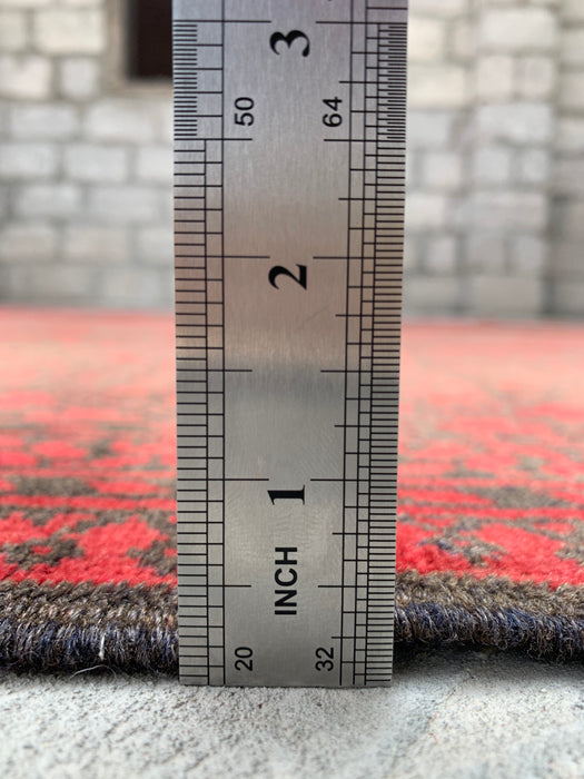 Handmade Persian Wool Area Rug 7x10 - Red & Black Tribal Geometric Medallion Persian Style Rug - Exact Size 9'2" x 6'6" - KBHM-731