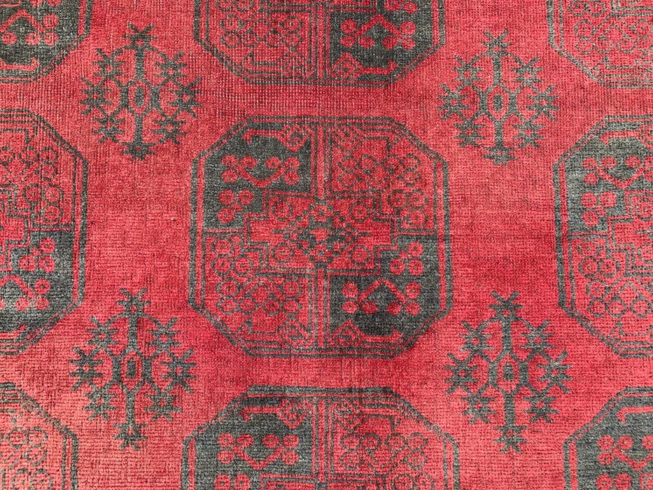 Handmade Persian Wool Area Rug 7x10 - Red & Black Tribal Geometric Medallion Persian Style Rug - Exact Size 9'2" x 6'6" - KBHM-731