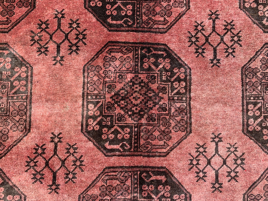 Handmade Persian Wool Area Rug 7x10 - Rose & Brown Tribal Geometric Medallion Persian Style Rug - Exact Size 7'9" x 6'8" - KBHM-736