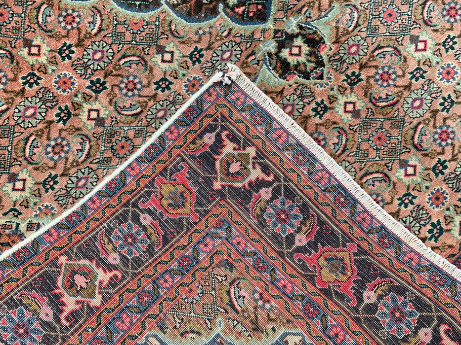 9'4" x 6'1" Hand-Knotted Persian Wool Rug – Beige, Taupe & Soft Rose Vintage Medallion Design – KBHM-738