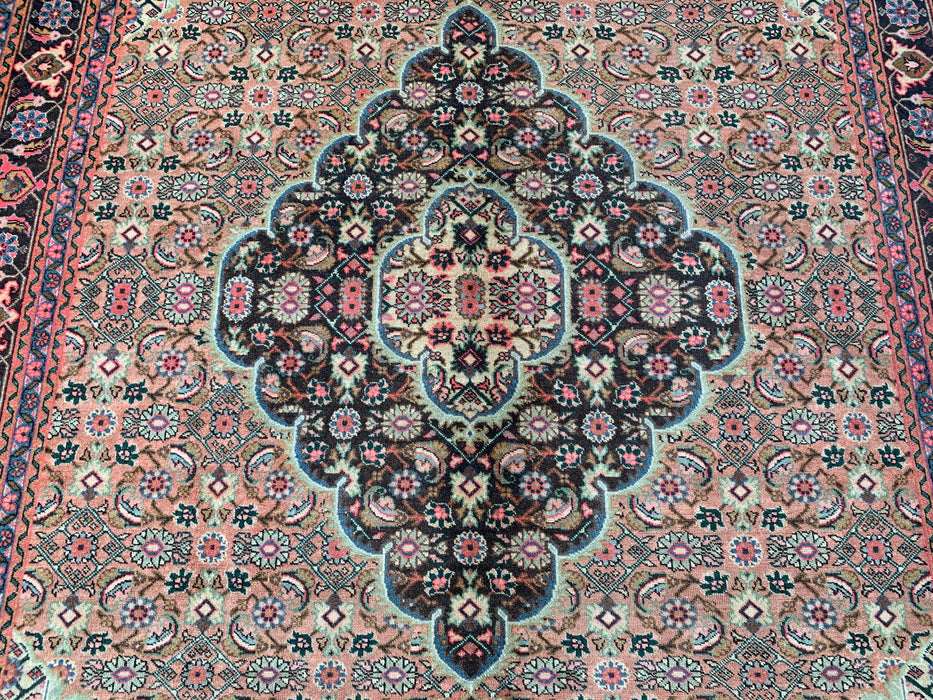 9'4" x 6'1" Hand-Knotted Persian Wool Rug – Beige, Taupe & Soft Rose Vintage Medallion Design – KBHM-738