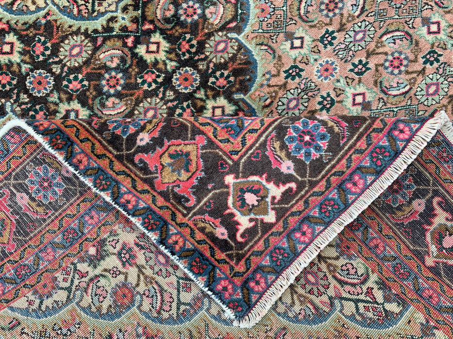 9'4" x 6'1" Hand-Knotted Persian Wool Rug – Beige, Taupe & Soft Rose Vintage Medallion Design – KBHM-738