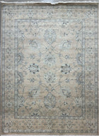 8'X10' Modern Hand-Knotted Tibetan Wool Area Rug- Ivory/Grey