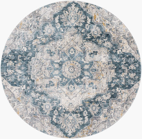 Livabliss Cardiff Machine Woven Rug — Teal / Gray | CDF-2307