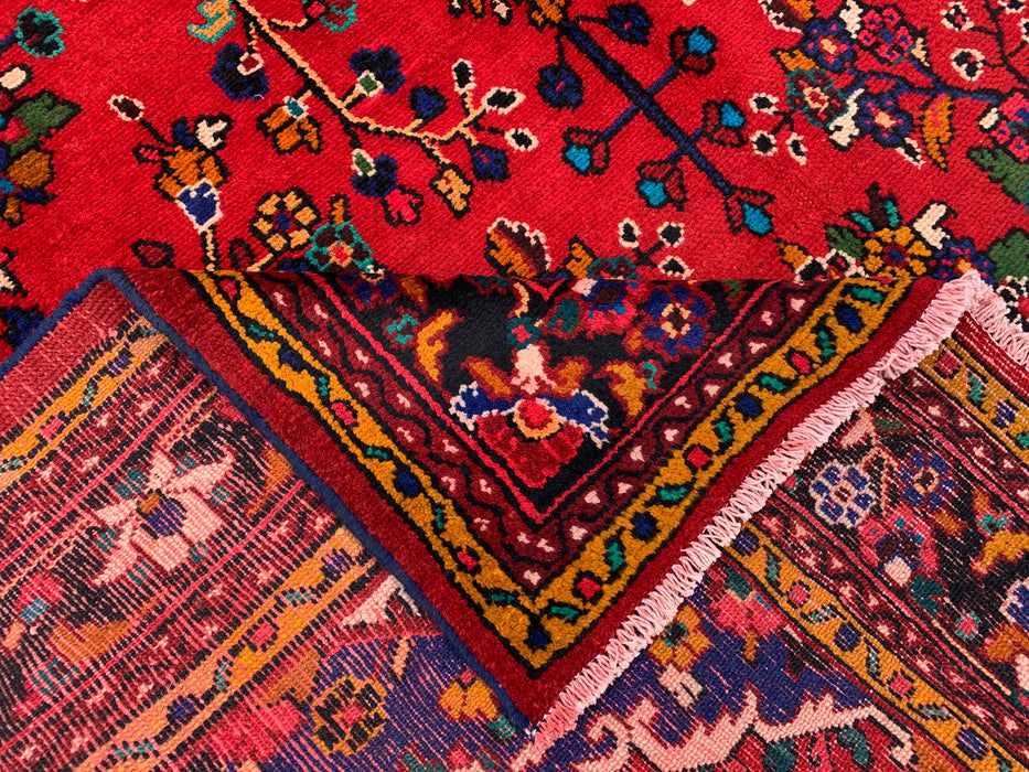 10'4" x 7'1" Hand-Knotted Persian Wool Rug – Red, Navy & Ivory Floral Medallion Design – KBHM-754