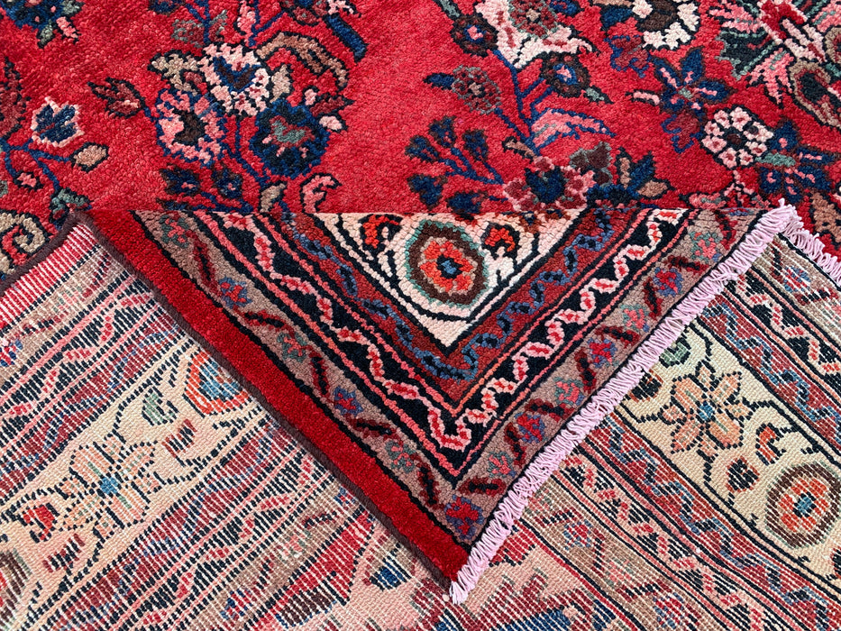 11'5" x 8'9" Hand-Knotted Persian Wool Rug – Red, Ivory & Blue Floral Medallion Design – KBHM-759