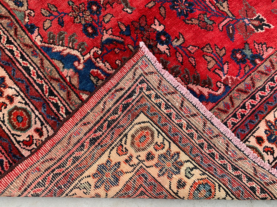 11'5" x 8'9" Hand-Knotted Persian Wool Rug – Red, Ivory & Blue Floral Medallion Design – KBHM-759