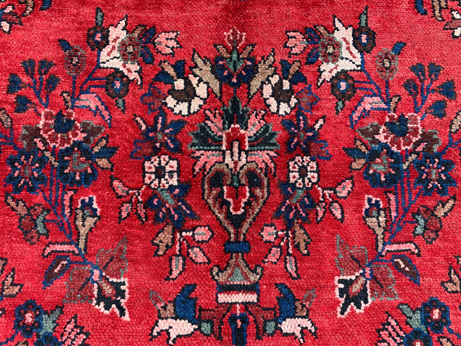11'5" x 8'9" Hand-Knotted Persian Wool Rug – Red, Ivory & Blue Floral Medallion Design – KBHM-759
