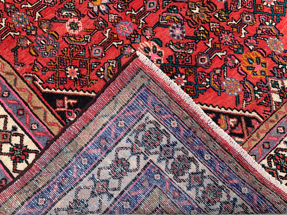 10'1" x 7'2" Hand-Knotted Persian Wool Rug – Red, Ivory & Navy Geometric Medallion Design – KBHM-760