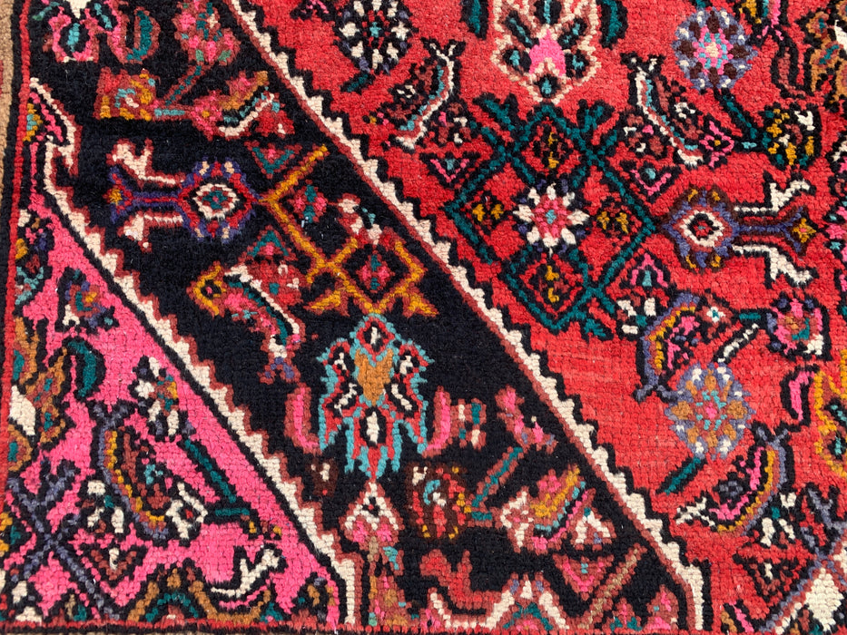 10'1" x 7'2" Hand-Knotted Persian Wool Rug – Red, Ivory & Navy Geometric Medallion Design – KBHM-760