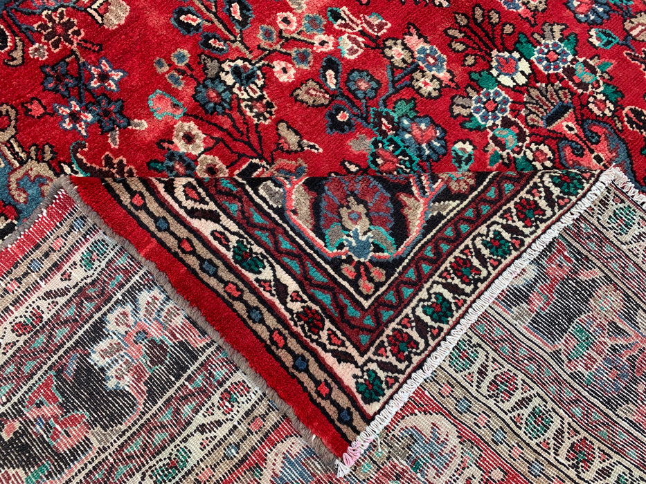 11'5" x 8'6" Hand-Knotted Persian Wool Rug – Red, Ivory & Blue Floral Medallion Design – KBHM-761