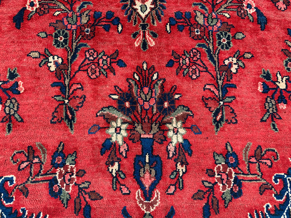 11'6" x 8'6" Hand-Knotted Persian Wool Rug – Red, Ivory & Blue Floral Medallion Design – KBHM-765