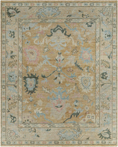 Reign Handmade Wool & Viscose Rug — Soft Gold & Pastel Motifs | REG-2316 - performance