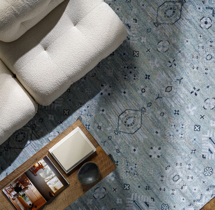 Almeria Hand Knotted Rug — Denim / Dusty Sage | ALM-2302