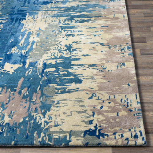 Banshee Handmade Wool & Viscose Rug — Blue Multi | BAN-3342