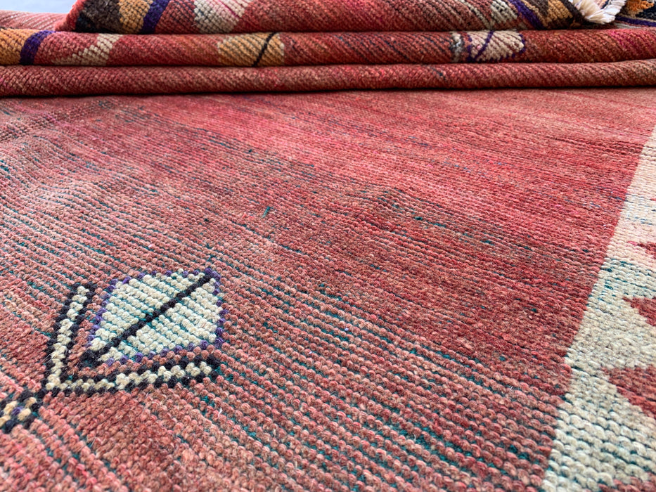 6'8" x 4'4" Hand-Knotted Persian Wool Rug – Terracotta Field with Tribal Geometric Motifs – KBHM-787