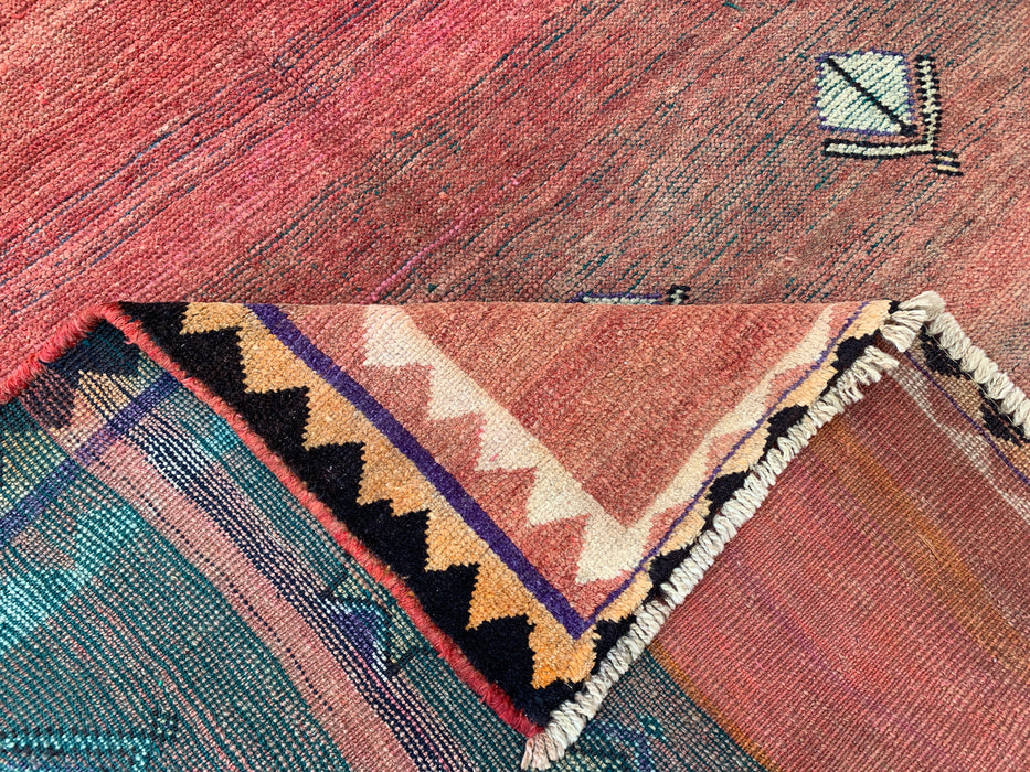 6'8" x 4'4" Hand-Knotted Persian Wool Rug – Terracotta Field with Tribal Geometric Motifs – KBHM-787
