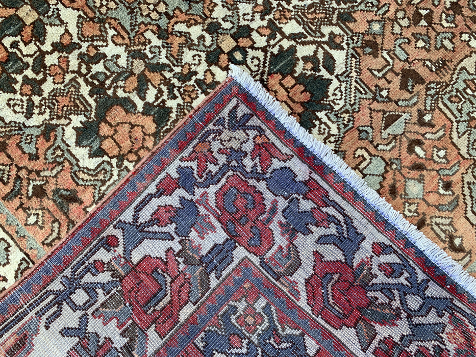 6'9" x 4'6" Hand-Knotted Persian Wool Rug – Rose, Ivory & Sage Floral Vintage Design – KBHM-788