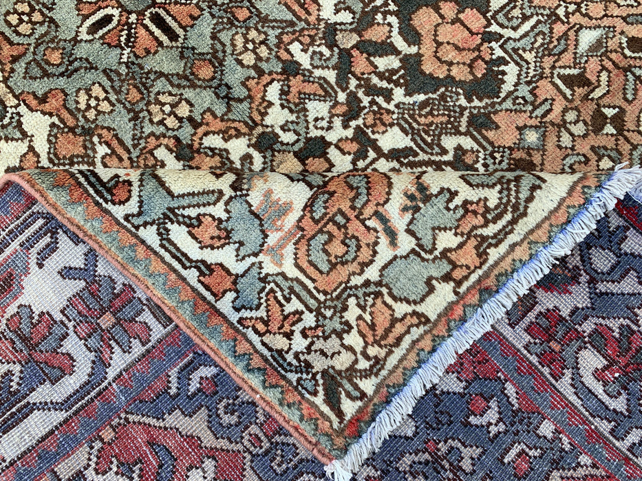 6'9" x 4'6" Hand-Knotted Persian Wool Rug – Rose, Ivory & Sage Floral Vintage Design – KBHM-788