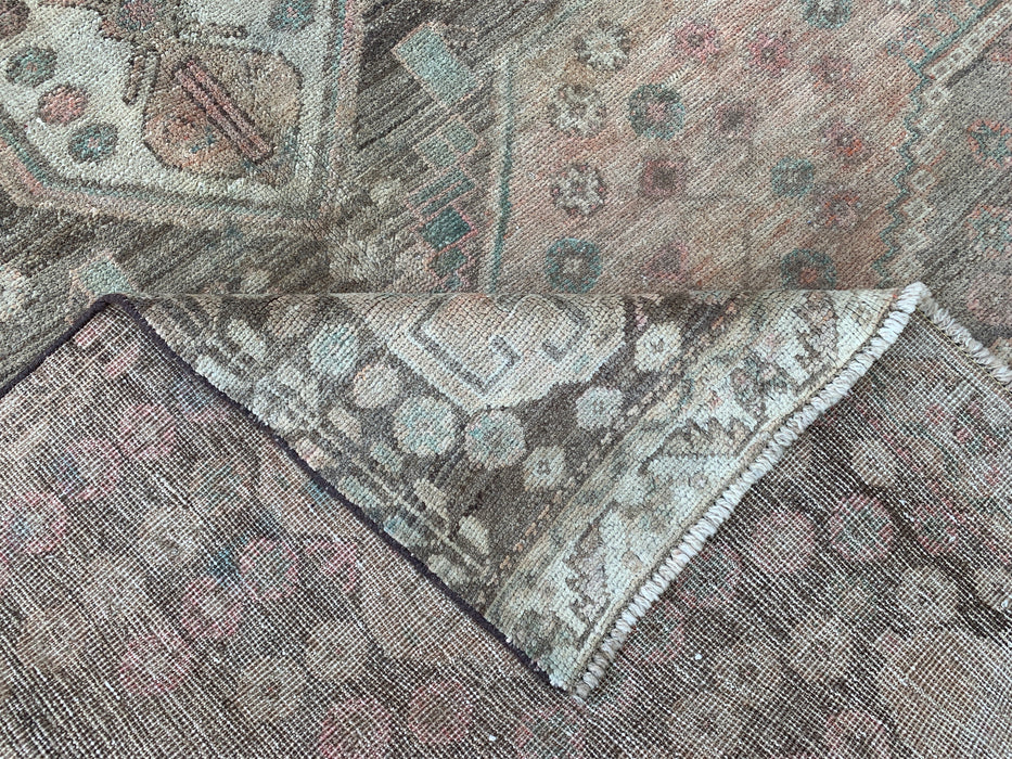 7'7" x 4'1" Hand-Knotted Persian Wool Rug – Beige, Taupe & Soft Blue Vintage Tribal Medallion Design – KBHM-790