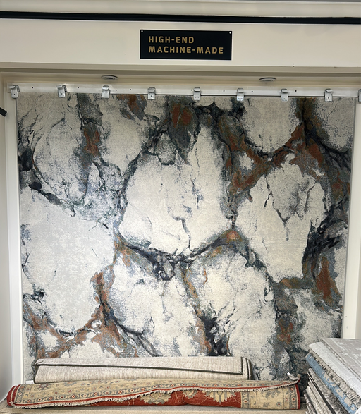 8'x10' Power-Loomed Contemporary Style White/Multi Area Rug – KB Rug