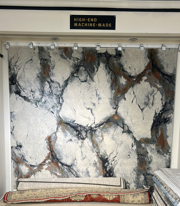 8'x10' Power-Loomed Contemporary Style White/Multi Area Rug – KB Rug