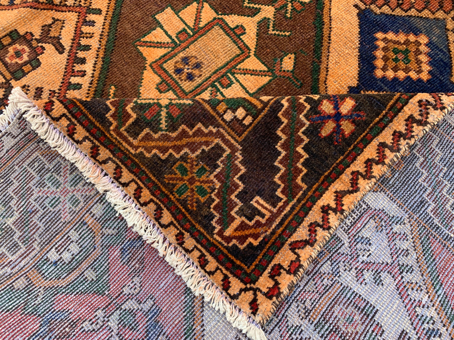 10'3" x 5'2" Hand-Knotted Persian Wool Rug – Multicolor Tribal Geometric Panel Design – KBHM-798