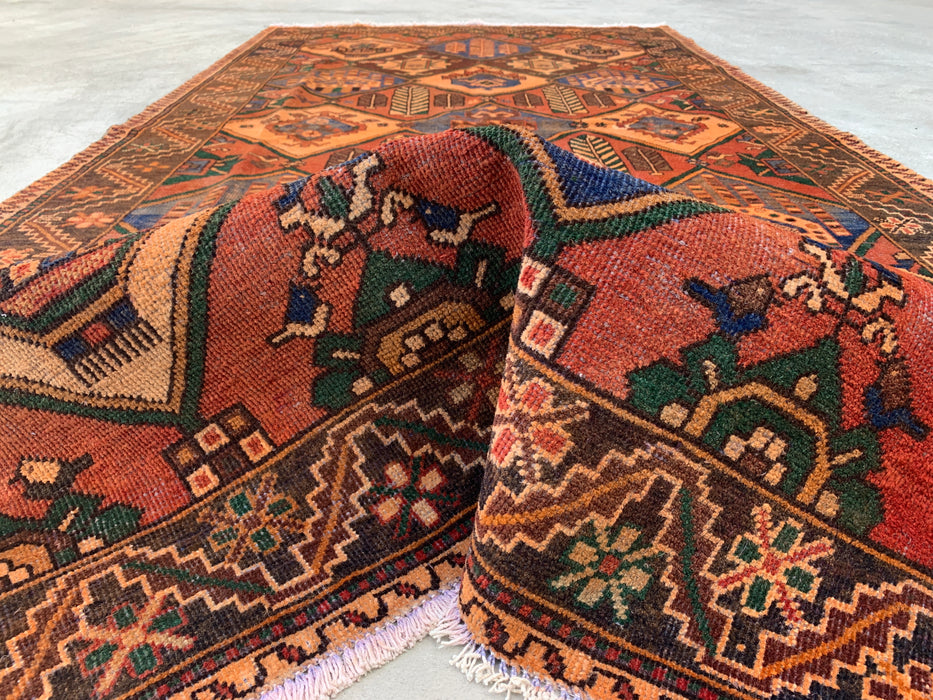 10'3" x 5'2" Hand-Knotted Persian Wool Rug – Multicolor Tribal Geometric Panel Design – KBHM-798