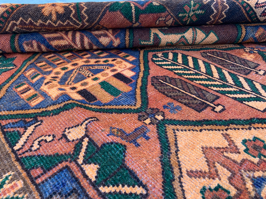 10'3" x 5'2" Hand-Knotted Persian Wool Rug – Multicolor Tribal Geometric Panel Design – KBHM-798