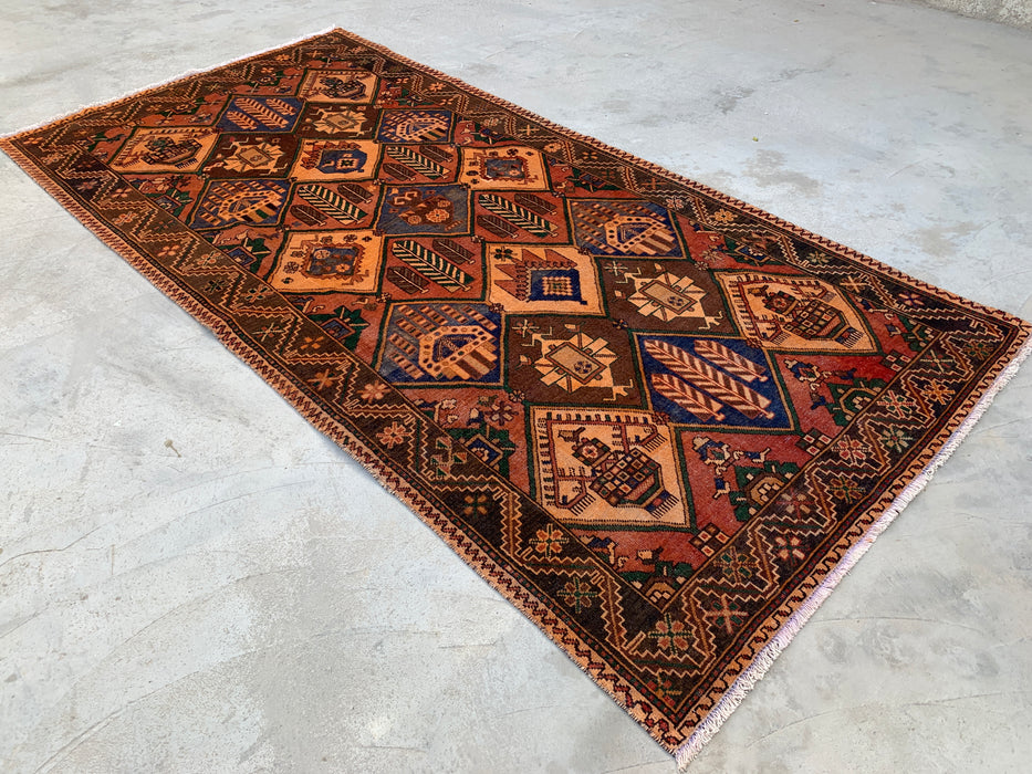 10'3" x 5'2" Hand-Knotted Persian Wool Rug – Multicolor Tribal Geometric Panel Design – KBHM-798