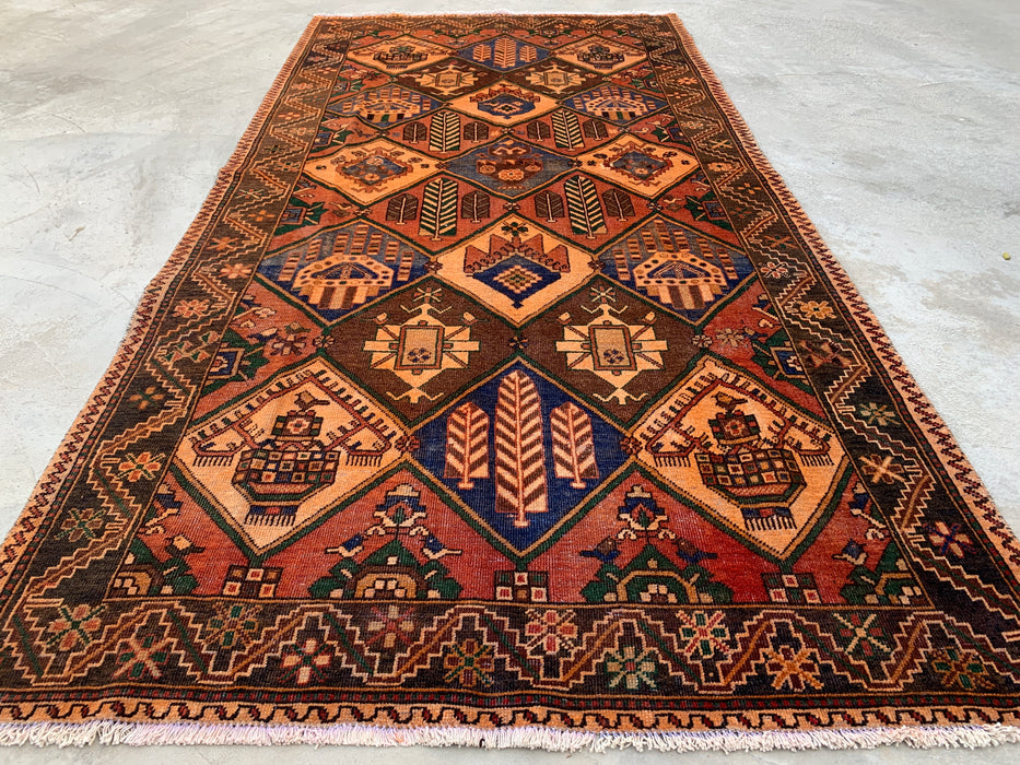 10'3" x 5'2" Hand-Knotted Persian Wool Rug – Multicolor Tribal Geometric Panel Design – KBHM-798