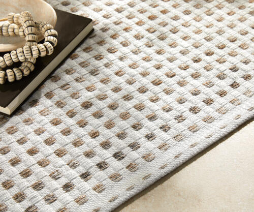 Ariel Handwoven PET Rug — White / Taupe | AIL-2301