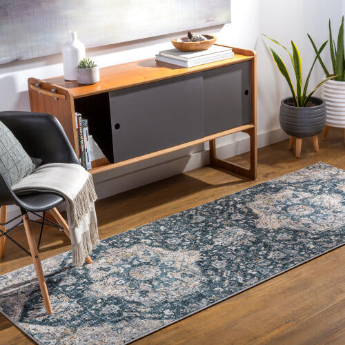 Livabliss Cardiff Machine Woven Rug — Teal / Gray | CDF-2307
