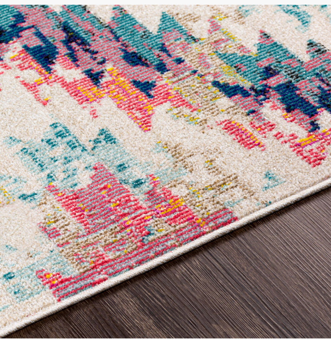 Anika Machine Woven Rug — Pink / Navy | ANI-1037