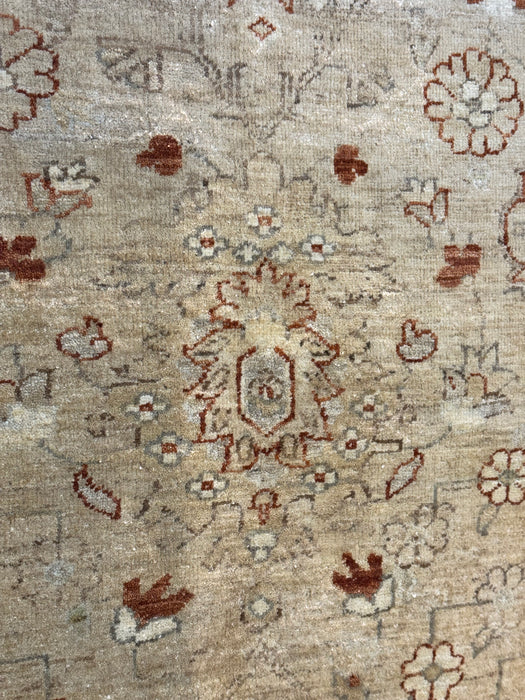 9'x12' Hand-Knotted Chobi Wool Area Rug - Beige/Red