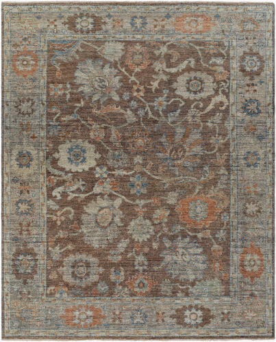 Reign Handmade Wool Rug — Warm Brown & Blue Traditional Design | REG-2318 - performance