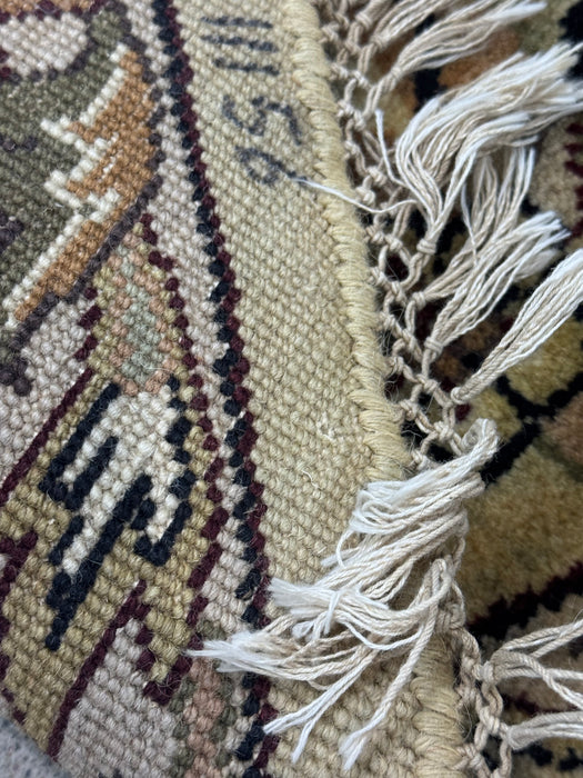 8' x 8' Round Hand-Knotted Wool Area Rug - Ivory/Beige/Multi