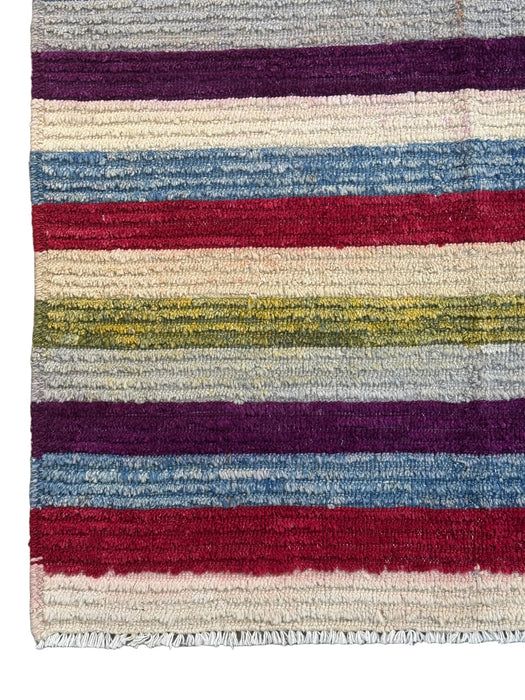 3'8x5'2 Hand Knotted Moroccan Multi Coloured Gebba Area Rug