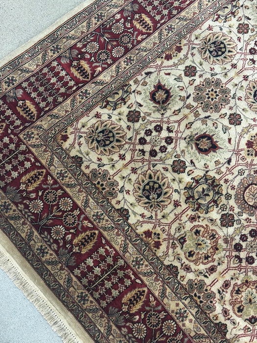 8’x10’ Hand-Knotted Persian-Style (Indo-Persian) Wool Area Rug- Multi/Red