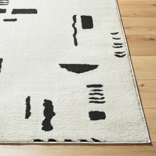 Livabliss Freud Machine Woven Rug — Ivory / Black | FEU-2333