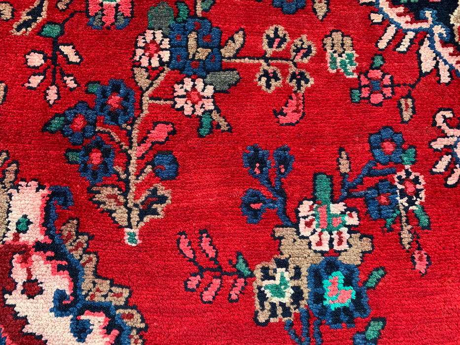 9'10" x 7'0" Hand-Knotted Persian Wool Rug – Red, Blue & Ivory Floral Medallion Design – KBHM-820