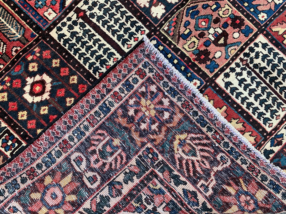 10'4 x 6'10 Hand-Knotted Persian Wool Rug - Red Panel Design with Navy & Ivory Border - KBHM-825